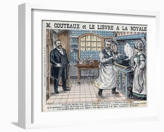 Illustration of Aristide Couteaux Cooking Lievre a La Royale-Stefano Bianchetti-Framed Giclee Print