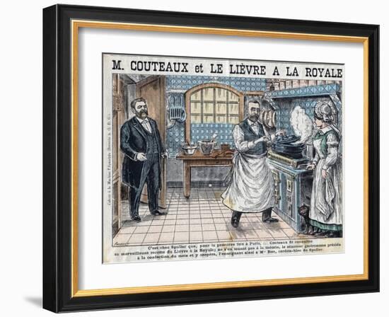 Illustration of Aristide Couteaux Cooking Lievre a La Royale-Stefano Bianchetti-Framed Giclee Print