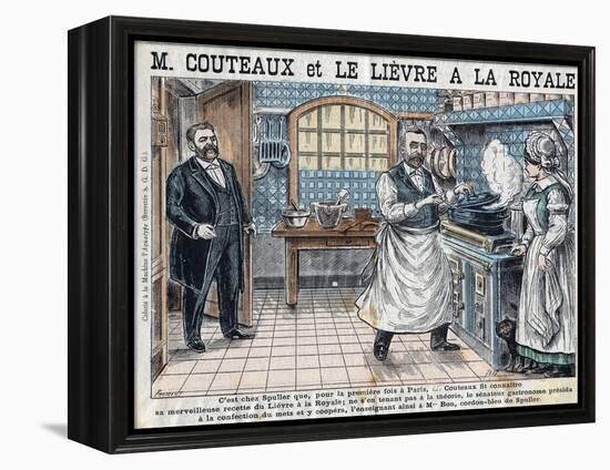 Illustration of Aristide Couteaux Cooking Lievre a La Royale-Stefano Bianchetti-Framed Premier Image Canvas