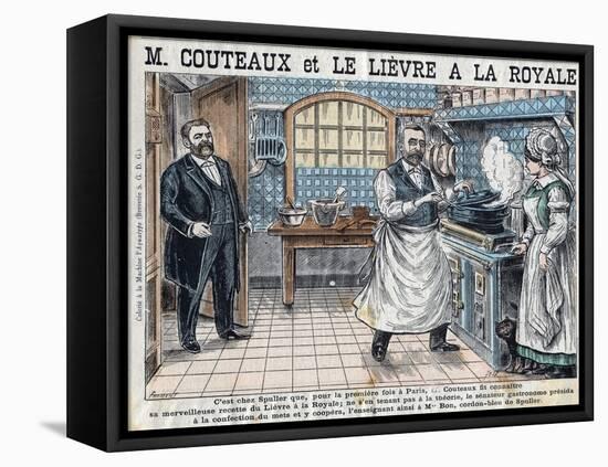 Illustration of Aristide Couteaux Cooking Lievre a La Royale-Stefano Bianchetti-Framed Premier Image Canvas