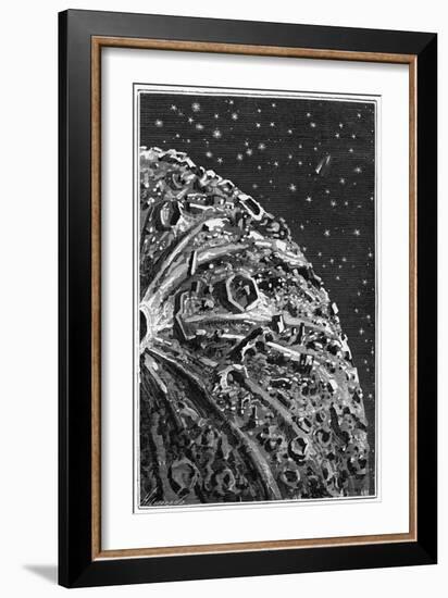 Illustration of around the Moon-Emile Bayard-Framed Art Print