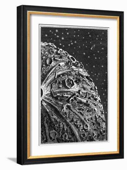 Illustration of around the Moon-Emile Bayard-Framed Art Print