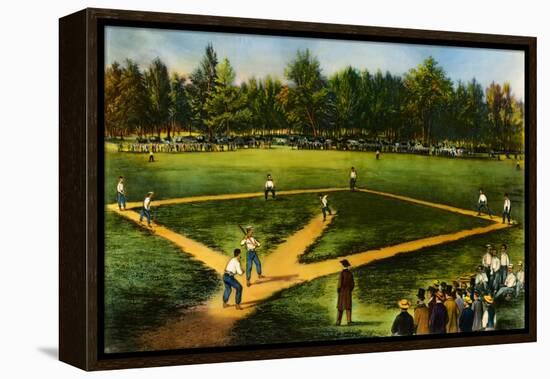 Illustration of Baseball Game-Bettmann-Framed Premier Image Canvas