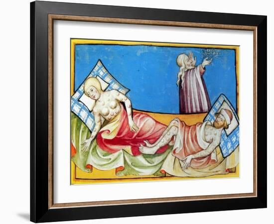 Illustration of Couple with Bubonic Plague-null-Framed Giclee Print