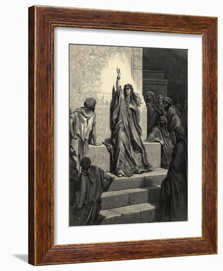 Illustration of Debora Singing Victory Song-Gustave Doré-Framed Giclee Print