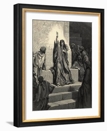 Illustration of Debora Singing Victory Song-Gustave Doré-Framed Giclee Print