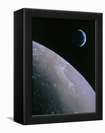 Illustration of Earthrise Seen From Lunar Orbit-Chris Butler-Framed Premier Image Canvas