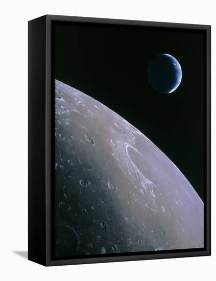 Illustration of Earthrise Seen From Lunar Orbit-Chris Butler-Framed Premier Image Canvas
