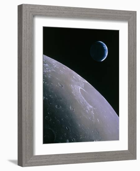 Illustration of Earthrise Seen From Lunar Orbit-Chris Butler-Framed Photographic Print