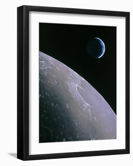 Illustration of Earthrise Seen From Lunar Orbit-Chris Butler-Framed Photographic Print