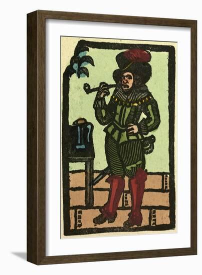 Illustration of English Tales Folk Tales and Ballads. a Man Smoking a Pipe-null-Framed Giclee Print