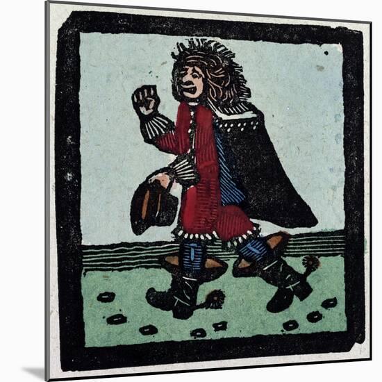 Illustration of English Tales Folk Tales and Ballads. a Man Wearing Red Clothes a Cape and Black Bo-null-Mounted Giclee Print