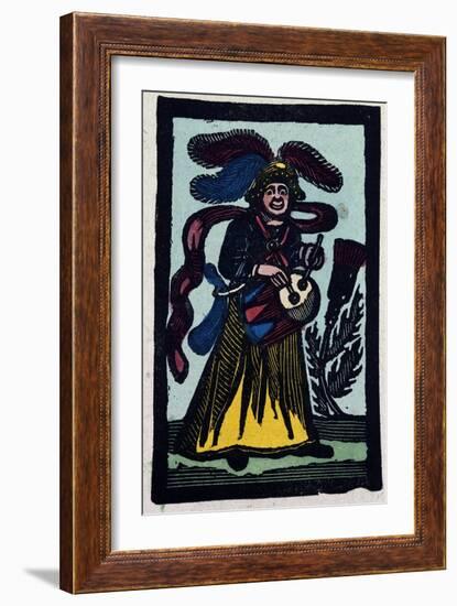 Illustration of English Tales Folk Tales and Ballads. a Woman Playing a Drum-null-Framed Giclee Print