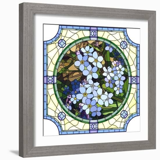 Illustration of Flower Blue Forget-Me-Not-Vertyr-Framed Art Print