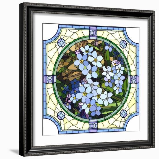 Illustration of Flower Blue Forget-Me-Not-Vertyr-Framed Art Print