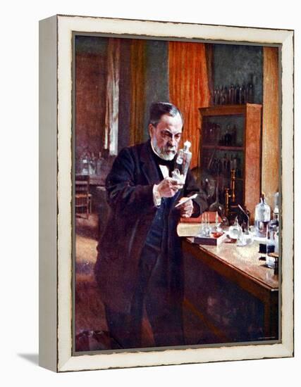 Illustration of French Chemist Louis Pasteur Working in His Laboratory-null-Framed Premier Image Canvas