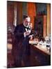 Illustration of French Chemist Louis Pasteur Working in His Laboratory-null-Mounted Premium Photographic Print