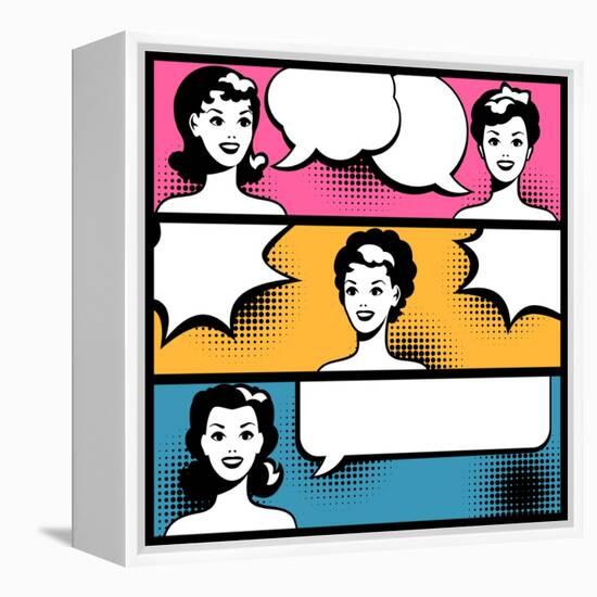 Illustration of Girl in Style Pop Art-incomible-Framed Stretched Canvas