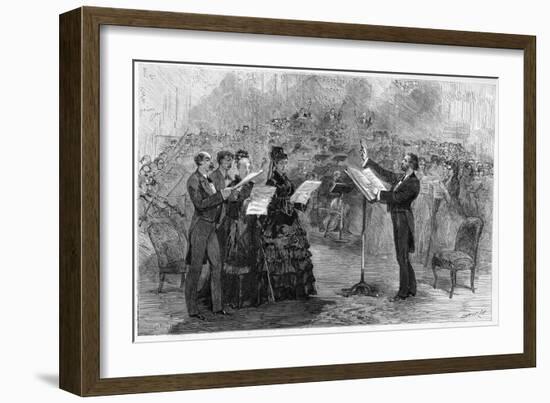 Illustration of Giuseppe Verdi Conducting a Performance of His Requiem Mass-Stefano Bianchetti-Framed Giclee Print