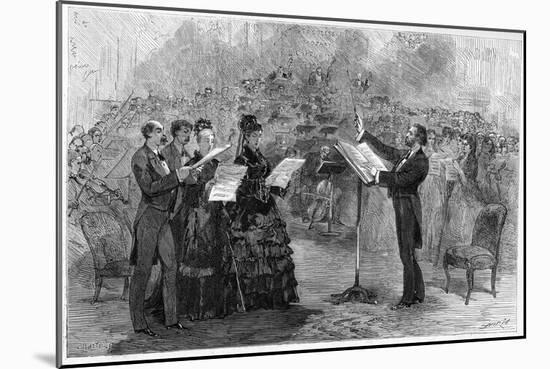 Illustration of Giuseppe Verdi Conducting a Performance of His Requiem Mass-Stefano Bianchetti-Mounted Giclee Print