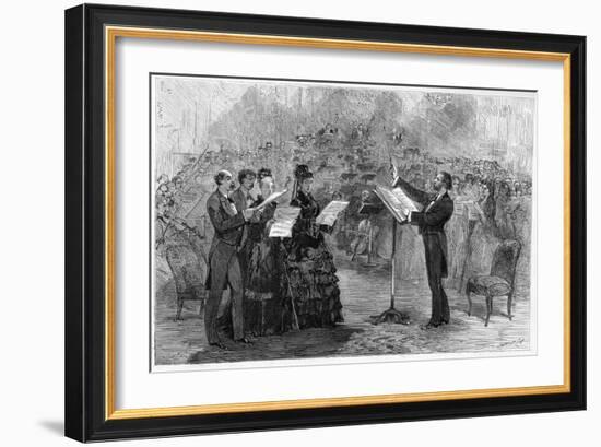 Illustration of Giuseppe Verdi Conducting a Performance of His Requiem Mass-Stefano Bianchetti-Framed Giclee Print