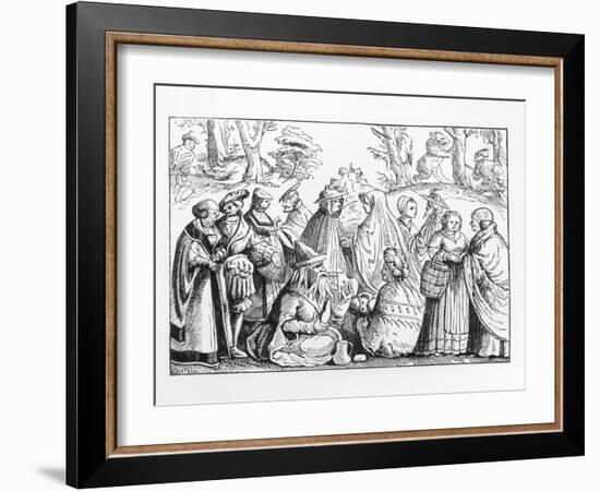 Illustration of Gypsy Fortune Tellers after a 16th-Century Woodcut-null-Framed Giclee Print