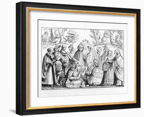 Illustration of Gypsy Fortune Tellers after a 16th-Century Woodcut-null-Framed Giclee Print