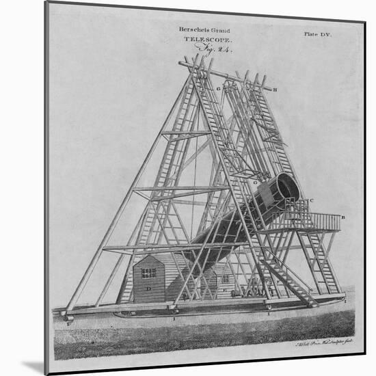 Illustration of Herschel's Giant Telescope-null-Mounted Giclee Print