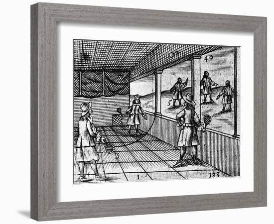 Illustration of Indoor Tennis from Orbis Sensualium Pictus-null-Framed Giclee Print