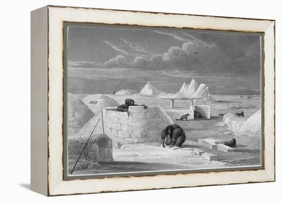 Illustration of Inuits Building an Igloo-Edward Finden-Framed Premier Image Canvas