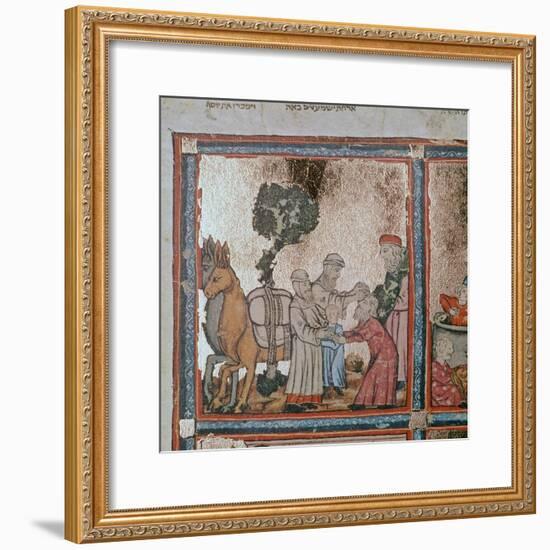 Illustration of Joseph being sold by his brothers, 14th century-Unknown-Framed Giclee Print
