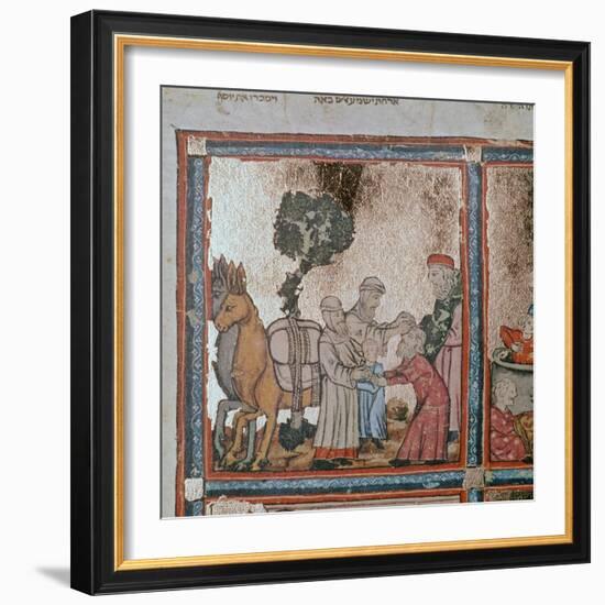 Illustration of Joseph being sold by his brothers, 14th century-Unknown-Framed Giclee Print