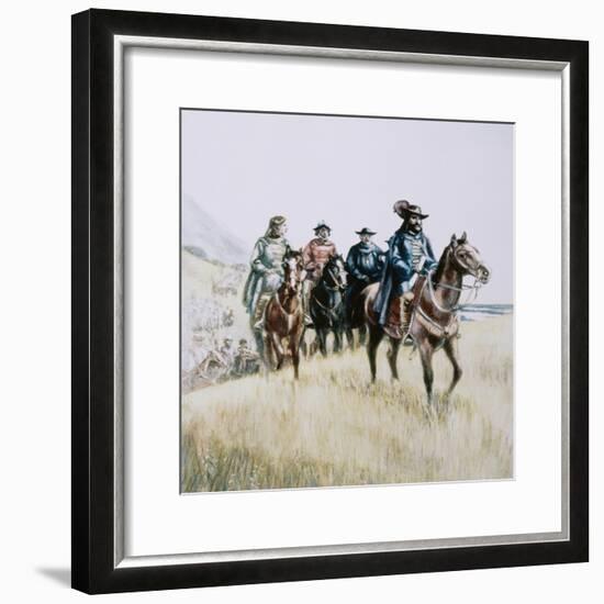 Illustration of Juan Bautista De Anza on Horseback-null-Framed Giclee Print