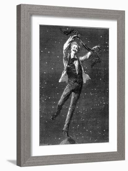 Illustration of Jules Verne's Novel “Around the Moon””, Drawing by Emile Bayard, Hetzel Edition/Voy-Emile Antoine Bayard-Framed Giclee Print