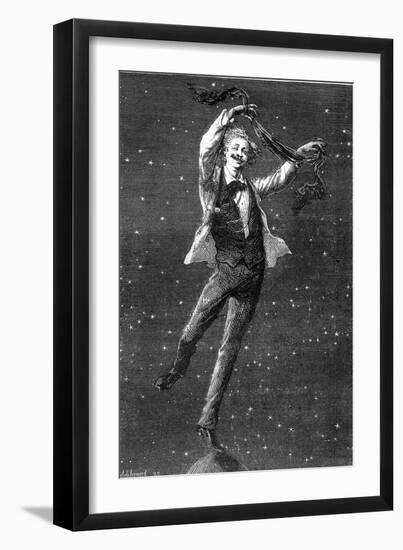 Illustration of Jules Verne's Novel “Around the Moon””, Drawing by Emile Bayard, Hetzel Edition/Voy-Emile Antoine Bayard-Framed Giclee Print