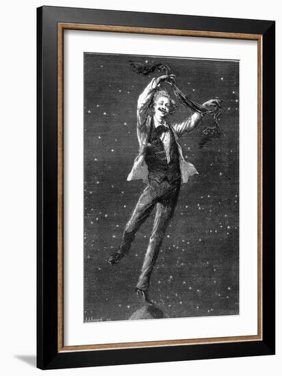 Illustration of Jules Verne's Novel “Around the Moon””, Drawing by Emile Bayard, Hetzel Edition/Voy-Emile Antoine Bayard-Framed Giclee Print