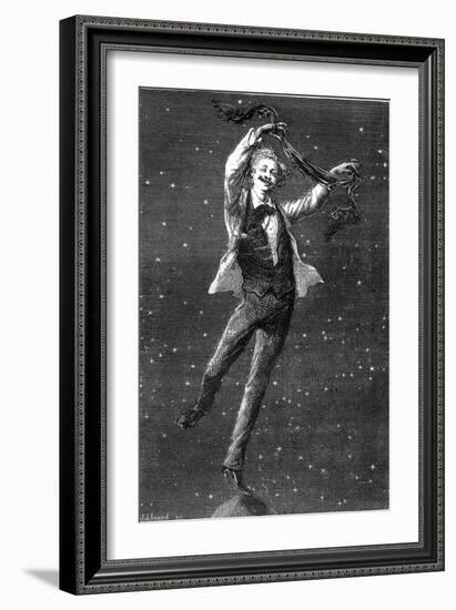 Illustration of Jules Verne's Novel “Around the Moon””, Drawing by Emile Bayard, Hetzel Edition/Voy-Emile Antoine Bayard-Framed Giclee Print