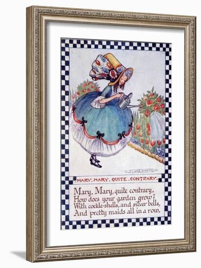 Illustration of "Mary Mary Quite Contrary" Nursery Rhyme-null-Framed Giclee Print