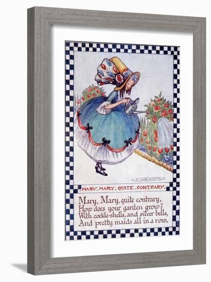 Illustration of "Mary Mary Quite Contrary" Nursery Rhyme-null-Framed Giclee Print