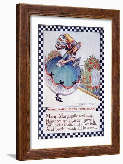 Illustration of "Mary Mary Quite Contrary" Nursery Rhyme-null-Framed Giclee Print