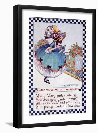 Illustration of "Mary Mary Quite Contrary" Nursery Rhyme-null-Framed Giclee Print