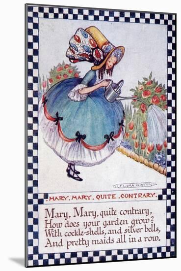 Illustration of "Mary Mary Quite Contrary" Nursery Rhyme-null-Mounted Giclee Print