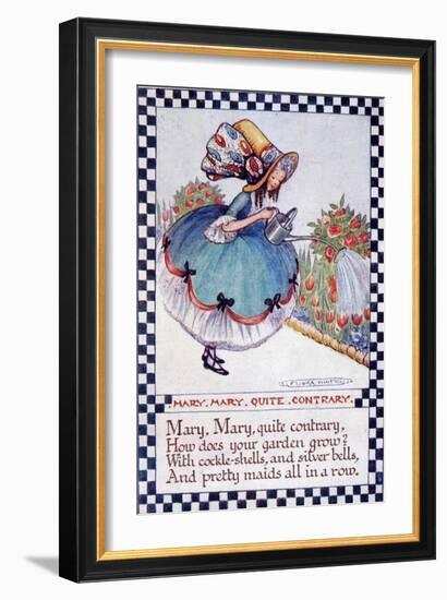 Illustration of "Mary Mary Quite Contrary" Nursery Rhyme-null-Framed Giclee Print