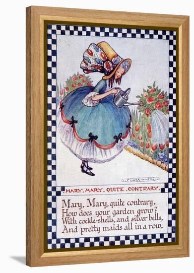 Illustration of "Mary Mary Quite Contrary" Nursery Rhyme-null-Framed Premier Image Canvas