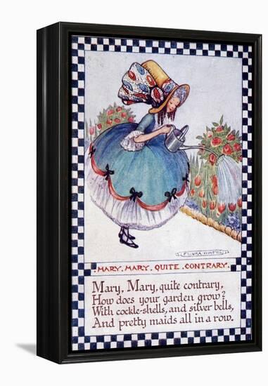 Illustration of "Mary Mary Quite Contrary" Nursery Rhyme-null-Framed Premier Image Canvas