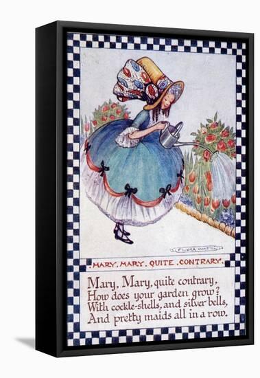 Illustration of "Mary Mary Quite Contrary" Nursery Rhyme-null-Framed Premier Image Canvas