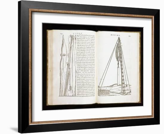 Illustration of Methods for Raising Columns-Giovanni Antonio Rusconi-Framed Giclee Print