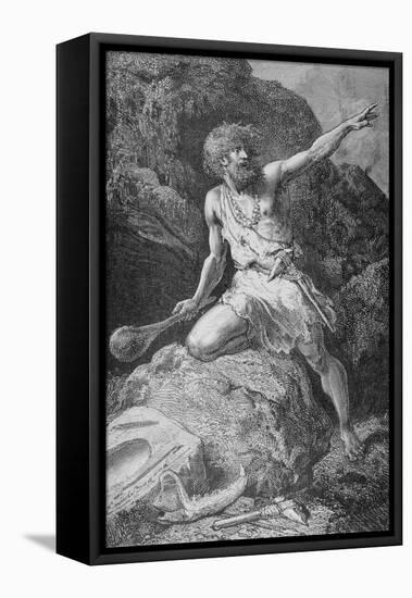 Illustration of Neolithic Man-Emile Antoine Bayard-Framed Premier Image Canvas