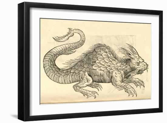 Illustration of "Orobonis Piscis Effigies" from Aldrovandi's 'History of Monsters' , 1642-null-Framed Giclee Print