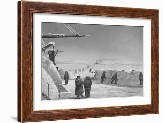 Illustration of Parry's Men Playing Cricket on Pack Ice-Edward Finden-Framed Giclee Print